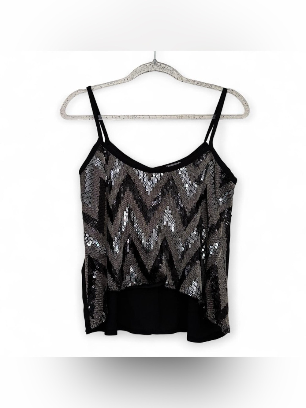 Y2K Charlotte Russe Sequin Chevron Cami Tank Top